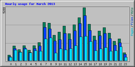 Hourly usage for March 2013