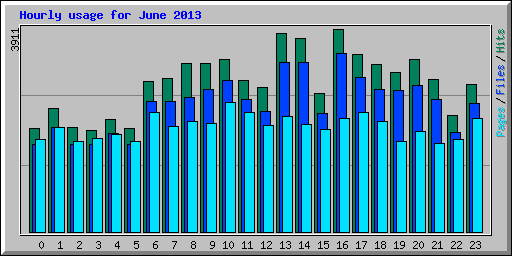 Hourly usage for June 2013