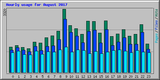 Hourly usage for August 2017