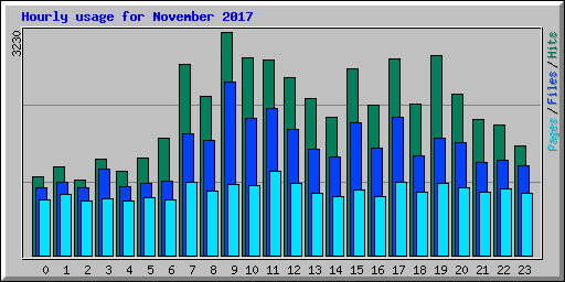 Hourly usage for November 2017